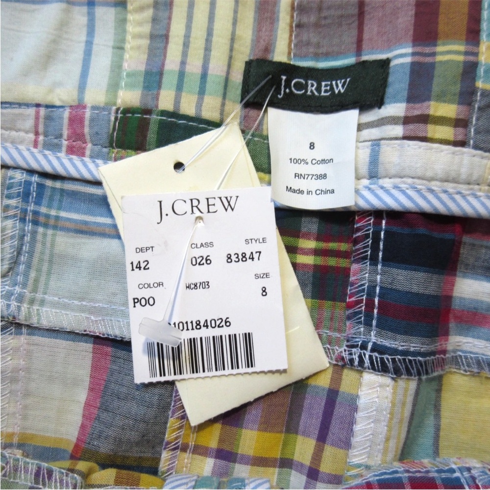 J. CREW COLLECTION RARE Madakat Cotton Patchwork Madras Wrap Skirt - Picture 6 of 7